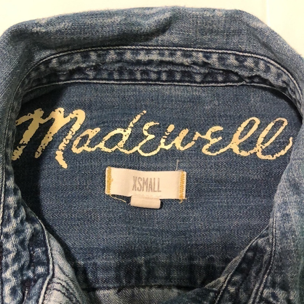 Madewell denim chambray button up long sleeve size XS office wear feminine - Picture 2 of 7